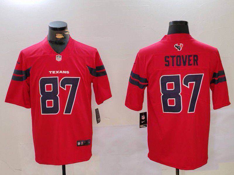Men Houston Texans #87 Stover Red Second generations 2025 Nike Limited NFL Jersey style 1